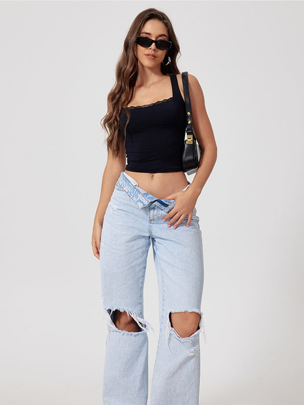 Elegant Lace Sports Top – Flattering & Stretchy